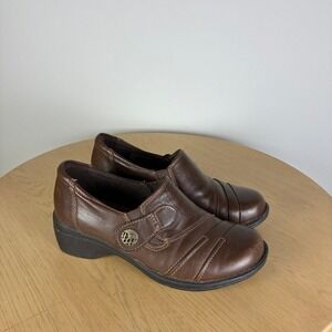 Earth Origins Galen Leather Slip On Loafers Women's 7.5 Comfort Support Walking